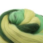 Шерсть для валяния полутонкая 100%, мультиколор, 100г, 1519 мультиколор, зел.яблоко/мор.водоросли/липа