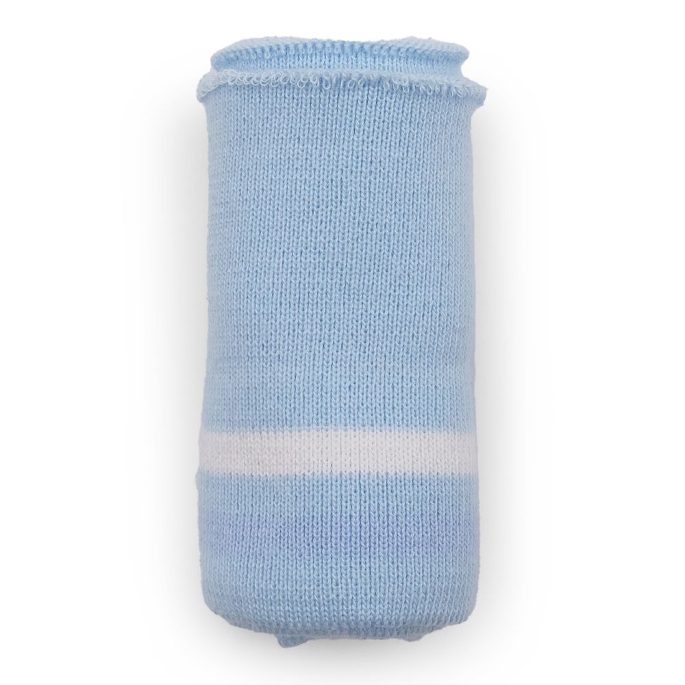 Подвяз (довяз) трикотажный 7.5х80 см, однослойный в полоску, голубой цв.542/белый/ сиреневый цв.259