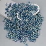 Бусины акрил 12.5х11х10.6 мм, 500 г, дымка, золот. шиммером звезда, AD004 голубой, (7748706)7557 , Astra&Craft