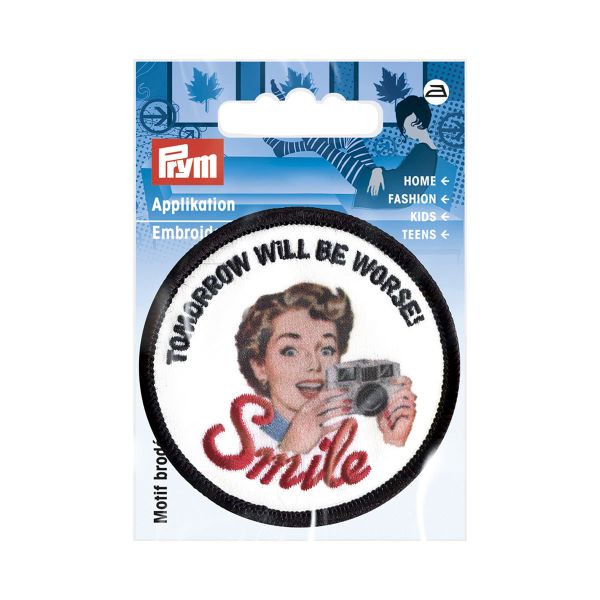 Термоаппликация Ретро SMILE бел/чер/кр, Prym
