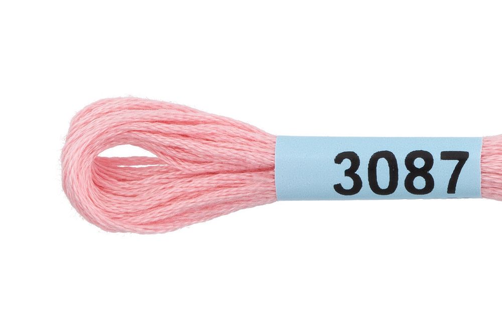 Мулине Gamma 100% хлопок, цв.3087 св.розовый, 24 мотка по 8 метров