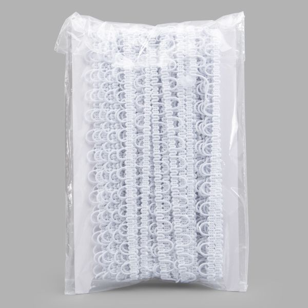 Тесьма с эластичными петлями 13мм / 18,29м (белый)