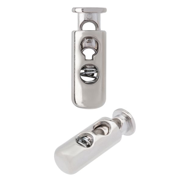 Фиксатор (зажим) для шнура пластик 1 отв., ⌀4.0 мм, 25х8.4 мм, серебристый, PFR03, 50 шт