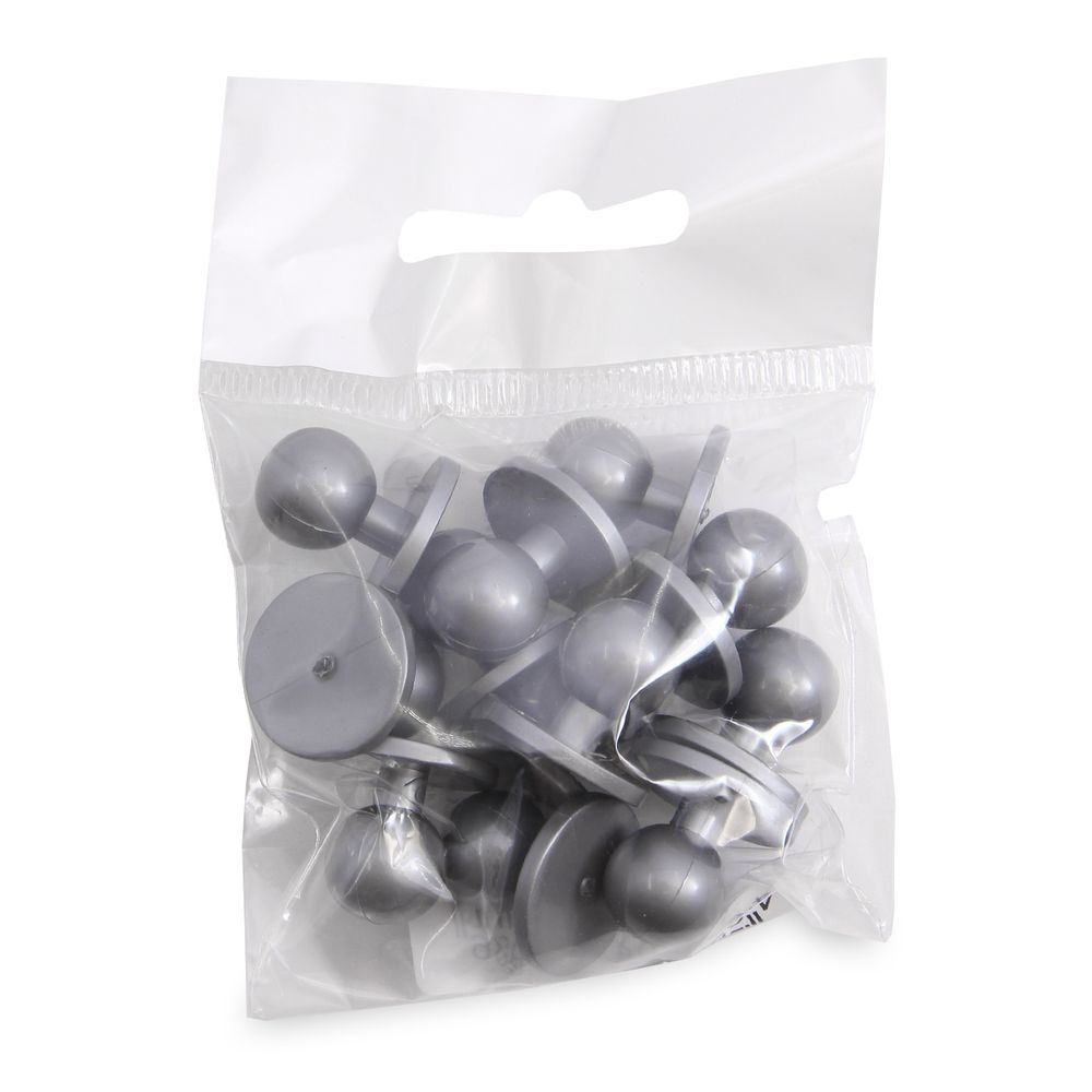 Пуговицы Пукли для поварских курток 12 шт, 10мм (d основания=18мм, h=16мм) (серебро)