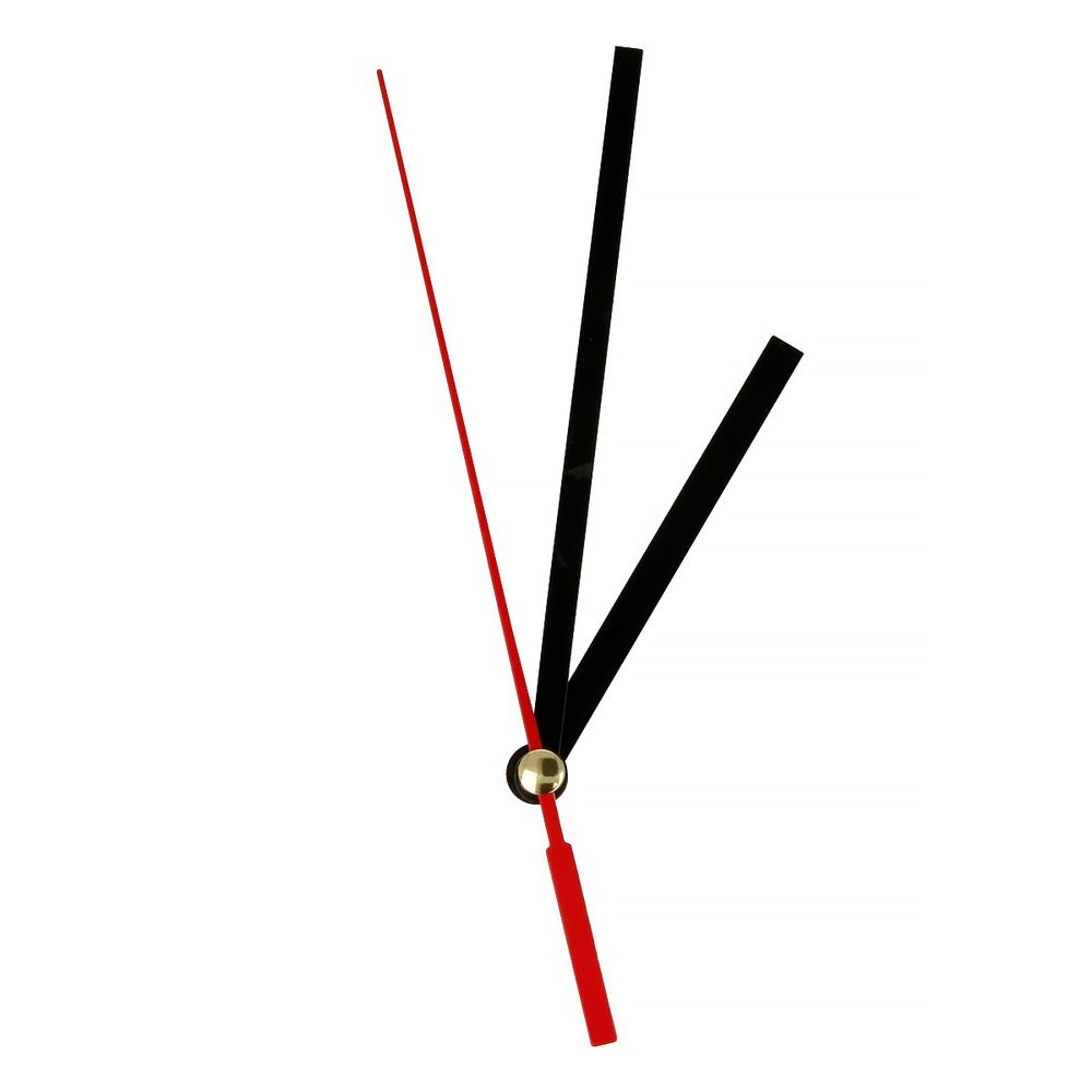 Стрелки для часовых механизмов (часовая/минутная/секундная) ЧМС, 5 шт, 61/93/93 мм, ( черный/красный)