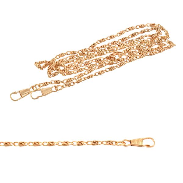 Цепочка для сумки с карабинами металл 1200мм толщ.3,5мм цв.золото, уп.5 шт