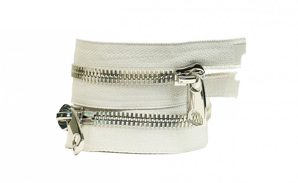 Молния металл Т10 (10 мм) 2 зам., разъем., 100 см, никель, цв.D316 серый, MaxZipper Premium, 1 шт /TOS/