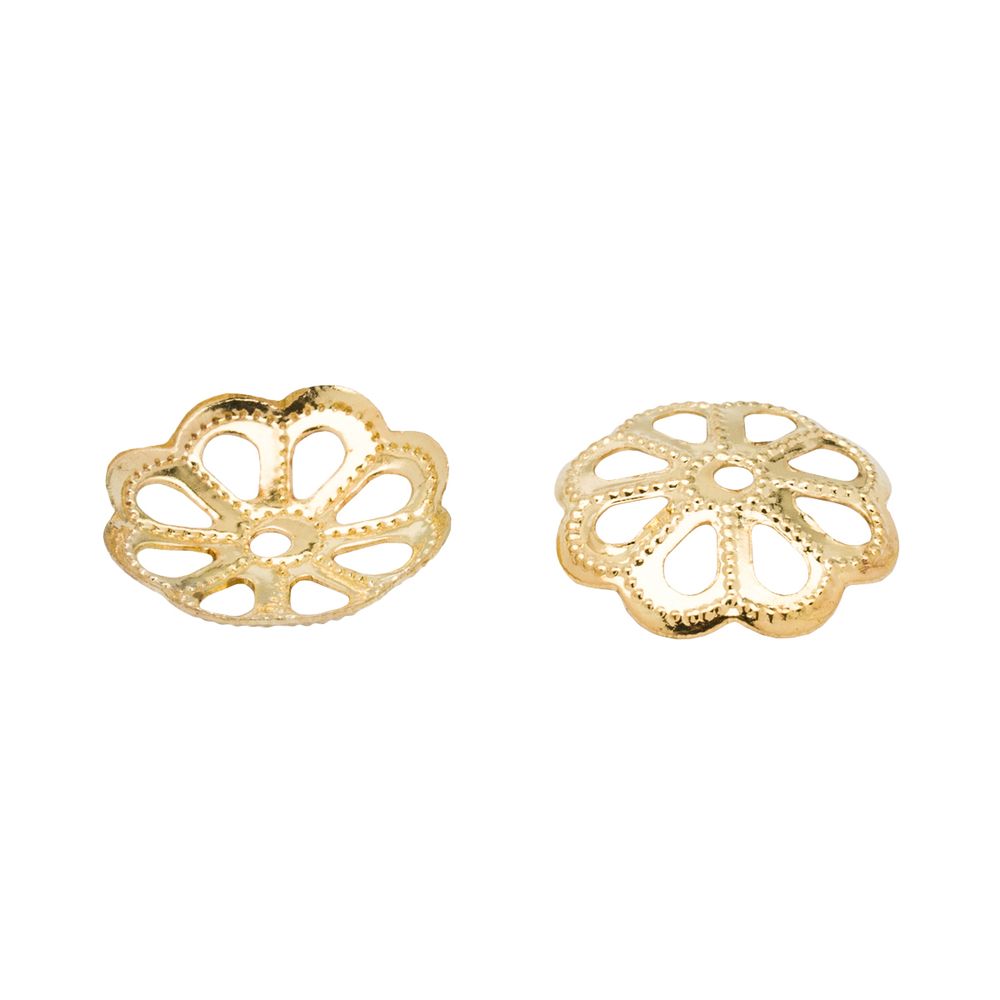 Шапочка для бусин, 12мм 30 шт/упак, Astra&Craft (Золото), 4AR199