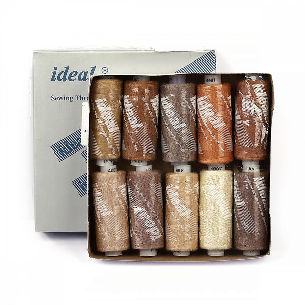 Швейные нитки (набор) 40/2, 10 кат. по 366 м, 100% п/э, MIX BJ, ассорти (бежевые оттенки)