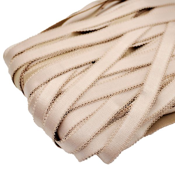 Резинка бельевая (бретелечная) блестящая 16.0 мм / 25 метров, капучино