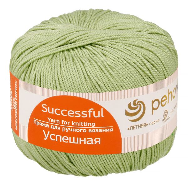 Пряжа Пехорка Успешная / уп.10 мот. по 50 г, 220 м, цв.009 зел.яблоко