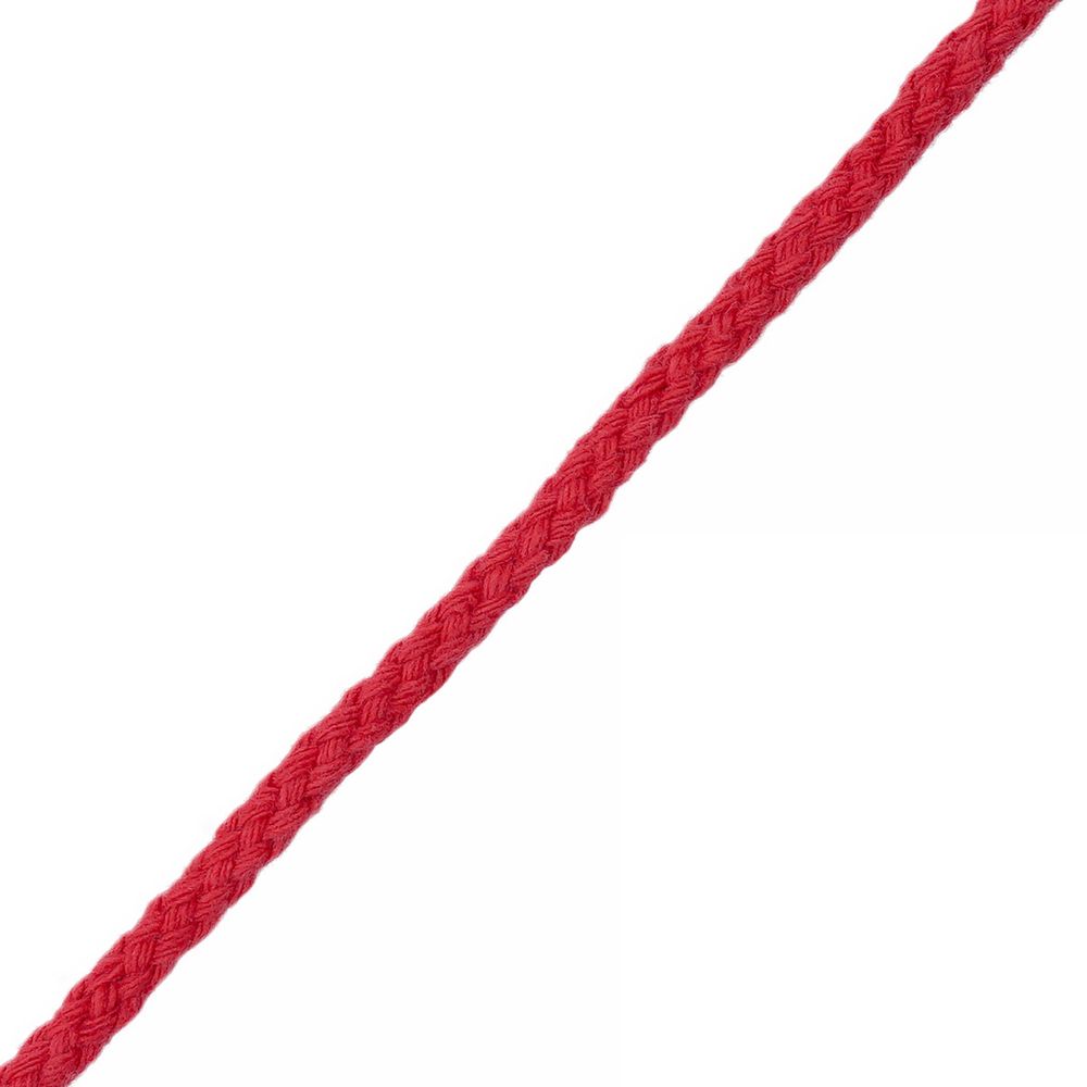 Шнур круглый х/б ⌀5.0 мм / 90 метров, плетеный, 1001 красный, 3Al236