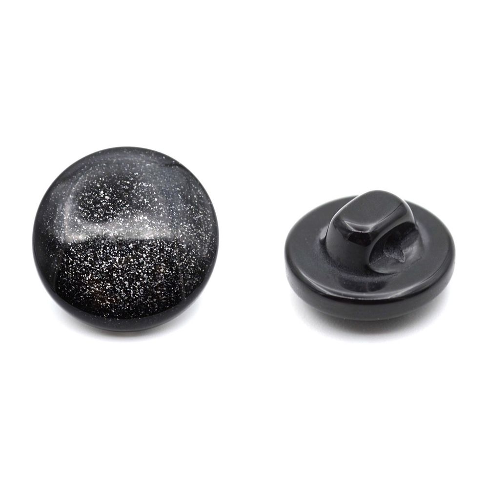 Пуговицы на ножке 18L (11мм), пластик (Blk-02 черный), 72 шт, CR P-45