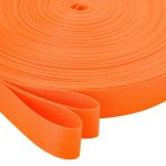Стропа (ременная лента) 25 мм / 45.5 метров, [15 г/пог.м], оранж неон цв. 27, ГРХ10034