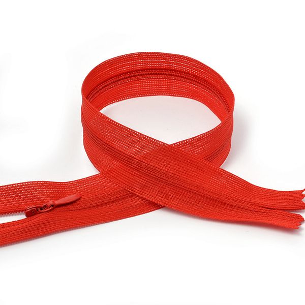 Молния потайная (скрытая) Т3 (3 мм) 1 зам., н/раз., 50 см, цв.F162 красный уп.50 шт