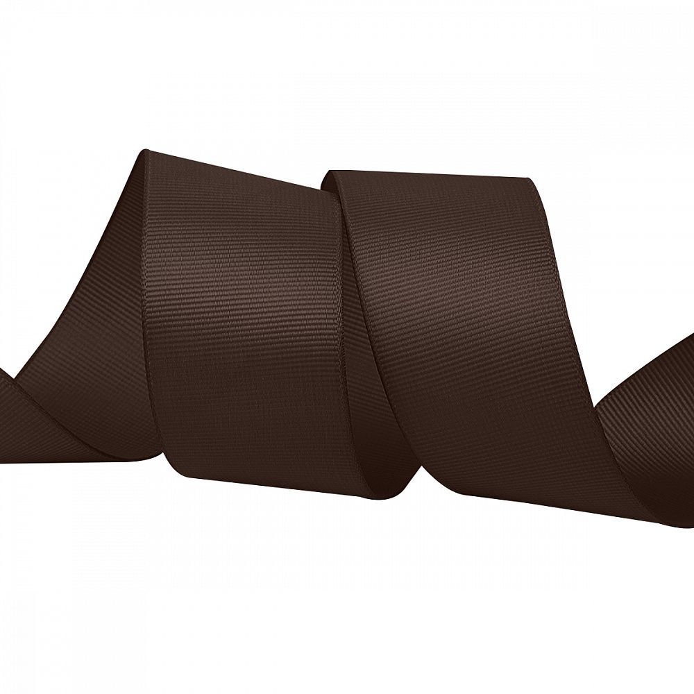 Лента репсовая (в рубчик) 38.0 мм цв. 855 коричневый уп.22.86м (±1м)