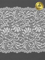 Кружево бельевое эластичное 180 мм / 3 метра, TBY 8012, цв.1 белый, Kruzhevo