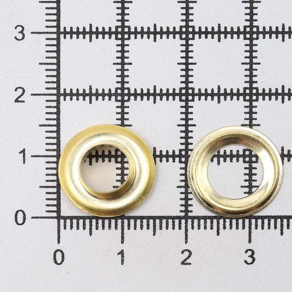 Люверсы металл ⌀_7.3 мм (внутр.), №5, сталь, золото, 100 шт, New Star