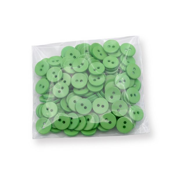 Пуговицы 2 прокола 18L, 11 мм, (Green1 (зеленый1)), NE74, 144 шт