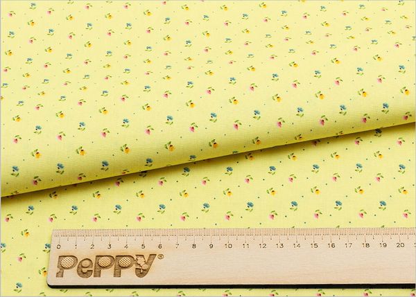 Ткань для пэчворка Peppy Нежная история, рулон 112 см / 5 метров, НИ-21 желтый, Peppy