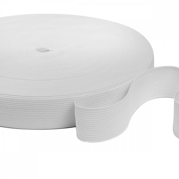 Резинка вязаная 30.0 мм / 40 метров, стандартная 3.9-4.3 г/п.м., белый