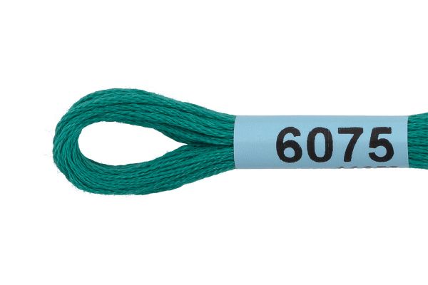 Мулине Gamma 100% хлопок, цв.6075 т.бирюзовый, 24 мотка по 8 метров