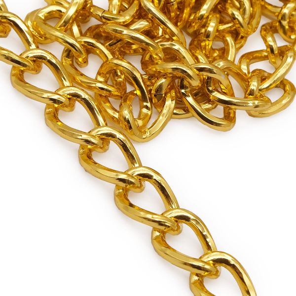 Цепь алюминиевая 18х11,8 мм, 10 м, золото