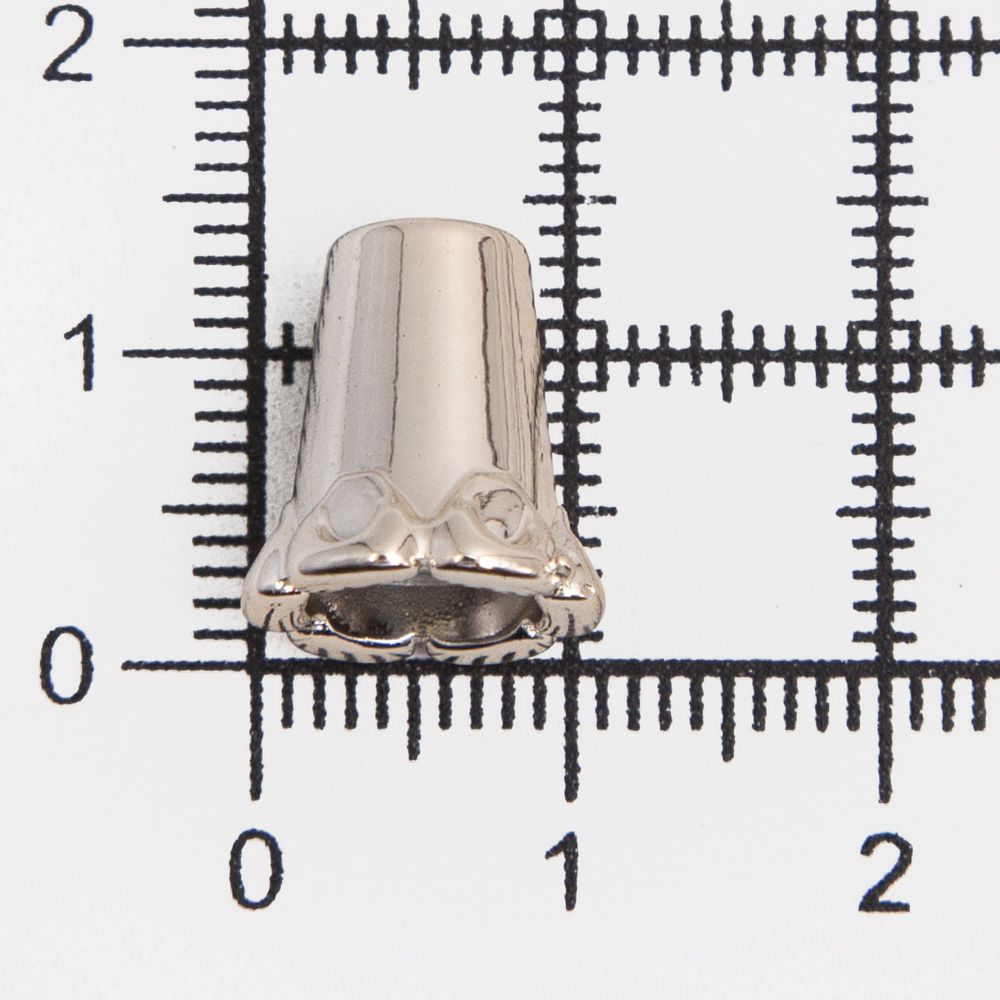 Наконечник для шнура металл колокол ⌀3,5/7 мм, 12,5х11,5 мм никель, 100 шт