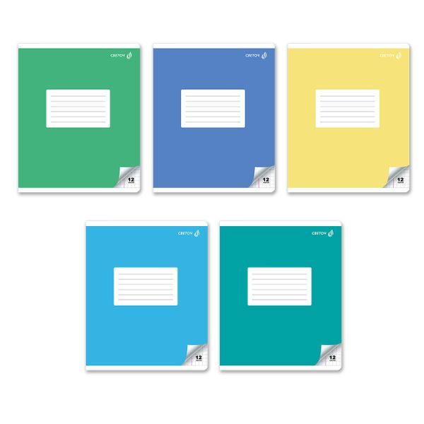 Тетрадь ученическая школьная A5 12 л. на скобе 65 г/м², белизна 100% 25 шт клетка, 01398 Однотон с уголком, Светоч Т74