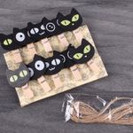 Прищепки декоративные деревянные 10 шт "Черный кот"