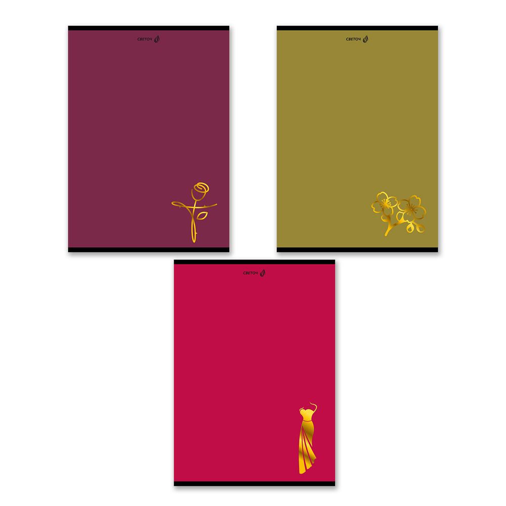 Тетрадь ученическая общая, A4 80 л. на скобе 65 г/м², белизна 100 %, 6 шт, клетка, 01346 Музыка цвета, Светоч Т154