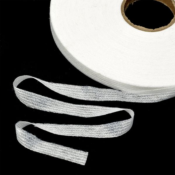 Лента клеевая нитепрошивная по долевой 10 мм / 100 метров, белый