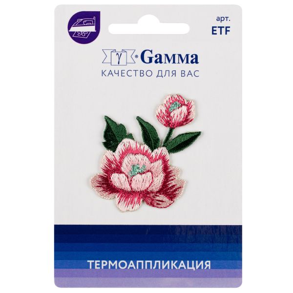 Термоаппликация №03, 1 шт, 01-360 Цветок с бутоном 4х5 см, Gamma ETF
