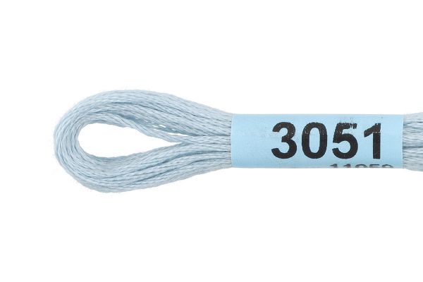 Мулине Gamma 100% хлопок, цв.3051 бл.серо-голубой, 24 мотка по 8 метров
