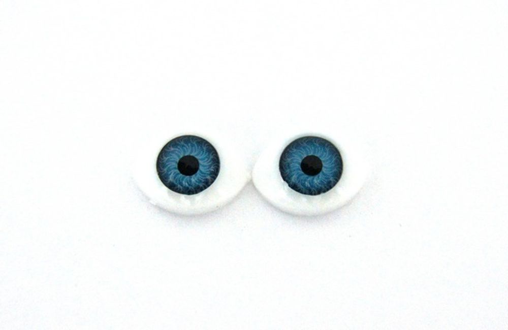 Глаза для кукол и игрушек овальные Совушка, № 8, цв. голубой