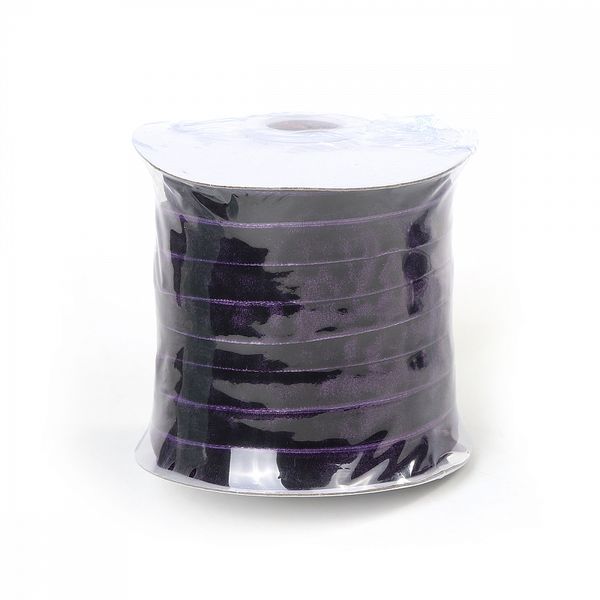 Лента бархатная (тесьма) 10.0 мм / 22.86±1 метров, арт.10VR59 нейлон цв.т.фиолетовый