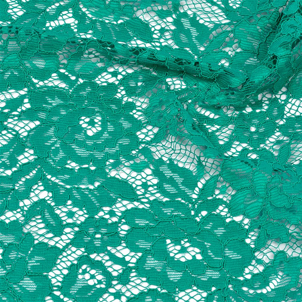 Ткань кружевная (гипюр) в нарезке с кордом диз.LN-3002 шир.145 см, 130 г/м², цв.300 ментоловый, 5 метров