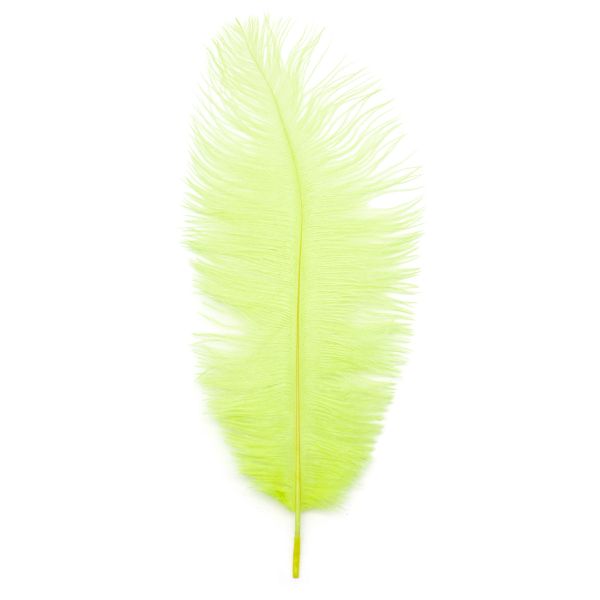 Перья страуса декоративные 20-25см, 10 шт в упак, желтый