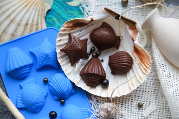 Форма силиконовая для конфет 21.9х10х2 см, морские жители -8 ячеек, S-Chief SPC-0138