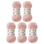 Пряжа Alize (Ализе) Diva / уп.5 мот. по 100 г, 350м, 161 нежно-розовый