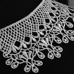 Пришивной кружевной воротник гипюр арт.TR.24GY11 25х7см цв.белый уп.50 комп, Kruzhevo