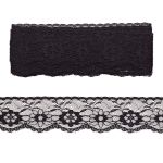 Кружево на сетке 35 мм, 5 м, ±4 см, 0623-1023, черный