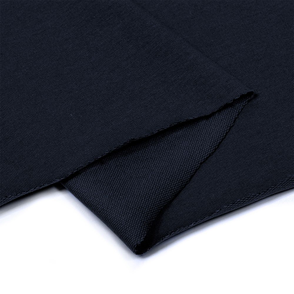 Футер 2-нитка петля гладкокрашеный, 230 г/м², 74% х/б, 21% п/э, 5% эласт, 180 см, цв. темн.синий, 6м /TOS/