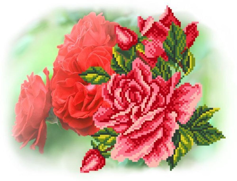 Рисунок на шелке Матренин Посад 28х34 - 4130 Роза