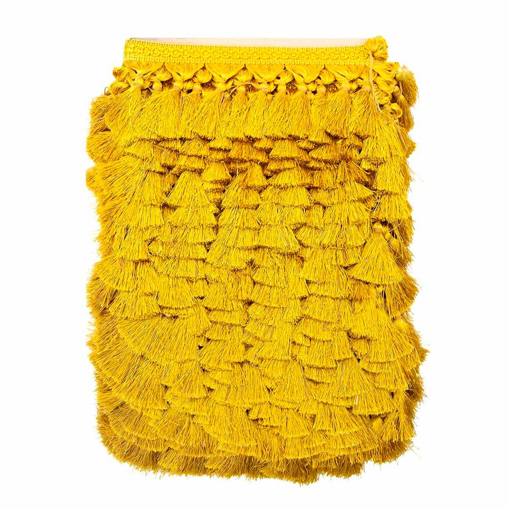 Бахрома отделочная широкая 115.0 мм / 25 метров, с кистями 188 золото