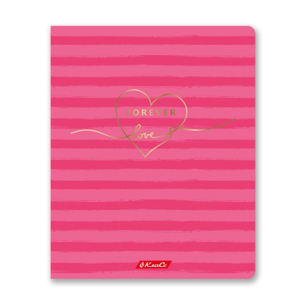 Тетрадь ученическая общая, тиснение фольгой A5+ 48 л. на скобе 65 г/м², белизна 100%, 10 шт, линия в термоусадочной пленке, 000311 My Love, Светоч 48ТСК5_6_3_2