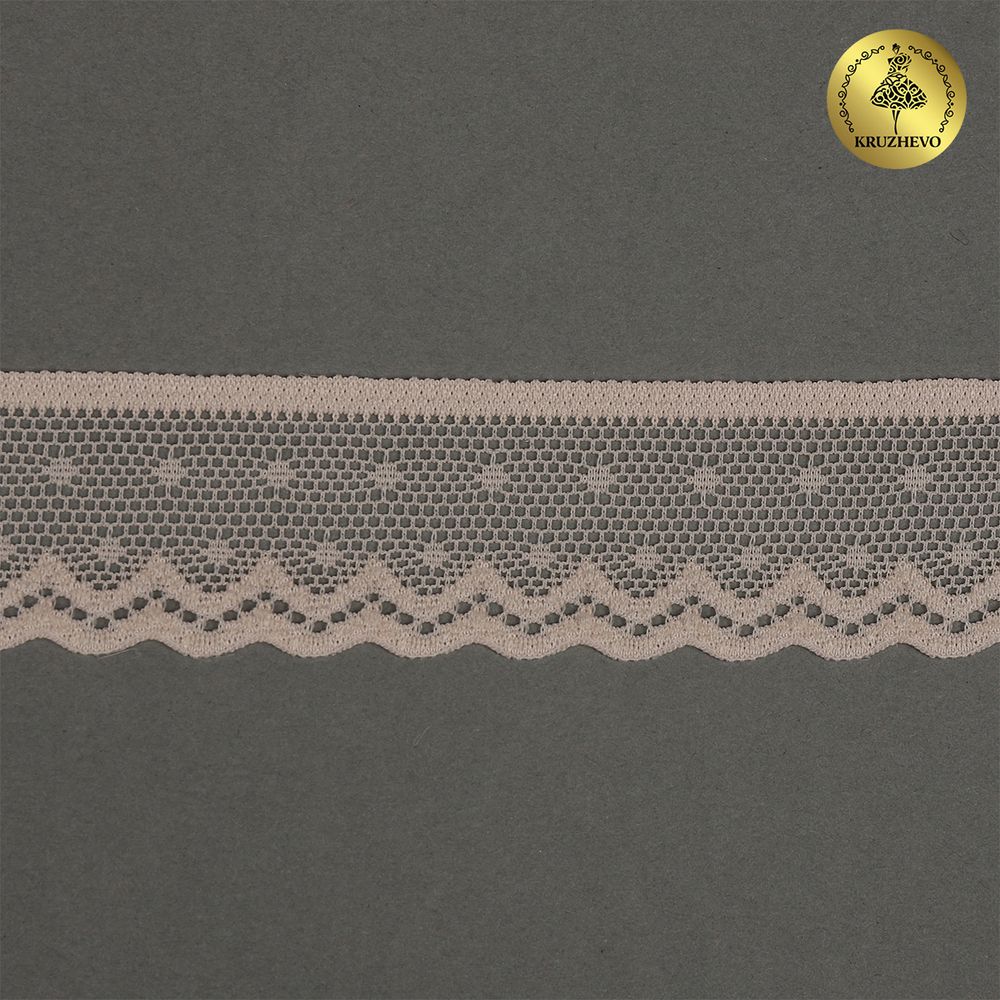 Кружево стрейч (эластичное) 25 мм / 5 метров, TBY.8028, цв.L168 серебристый пион, 1385603