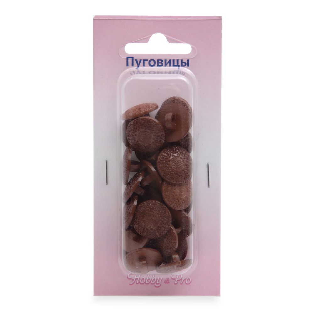 Пуговицы на ножке 15мм 24 шт, 18-1130 коричневый