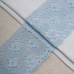 Кружево вязаное (тесьма) широкое 125 мм / 25 метров, хлопок, рис. 125.01.038, голубой, С3749Г17