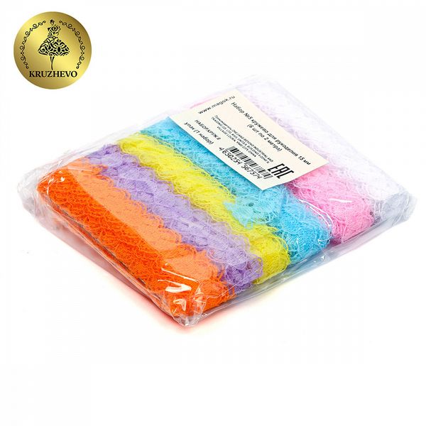 Набор кружева для рукоделия 15 мм (6 шт по 2 метра) №5